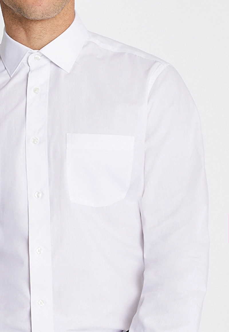 CAMISA FORMAL HOMBRE REGULAR POPLIN BLANCO - 3