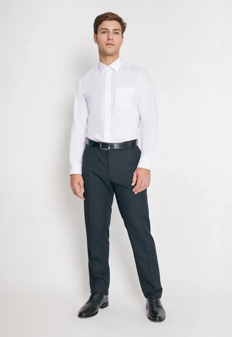 CAMISA FORMAL HOMBRE REGULAR POPLIN BLANCO - 4