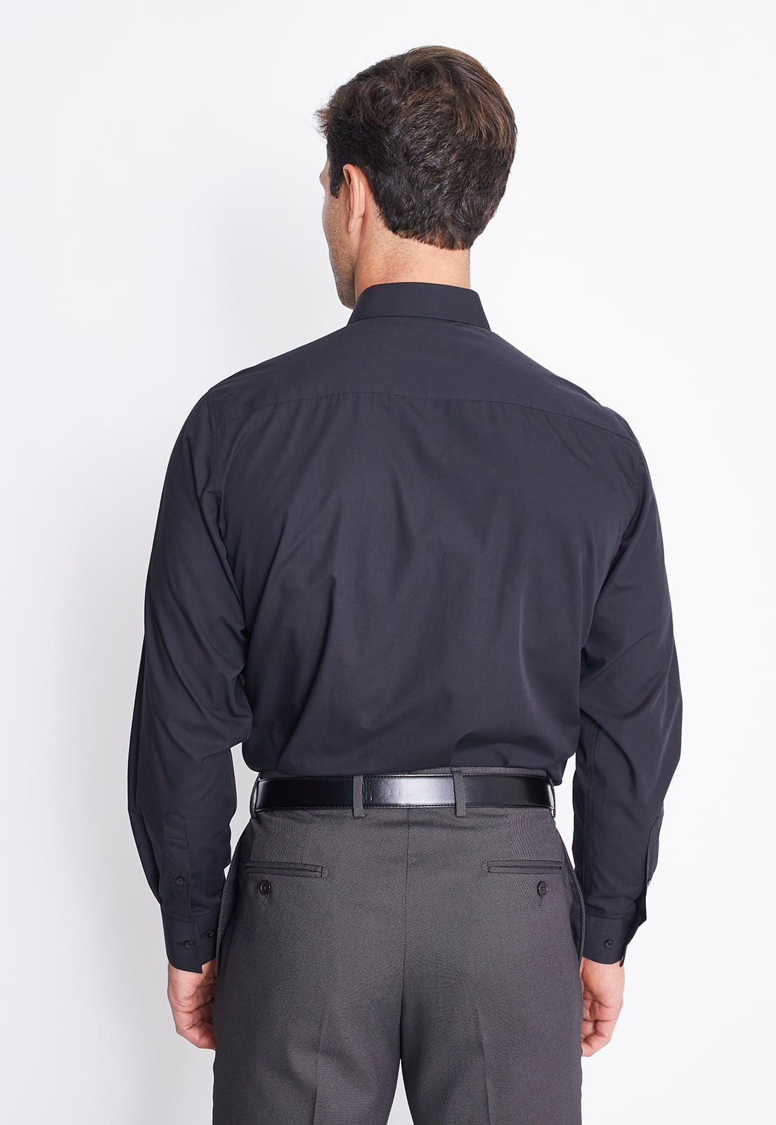 CAMISA FORMAL HOMBRE REGULAR POPLIN NEGRO - 2