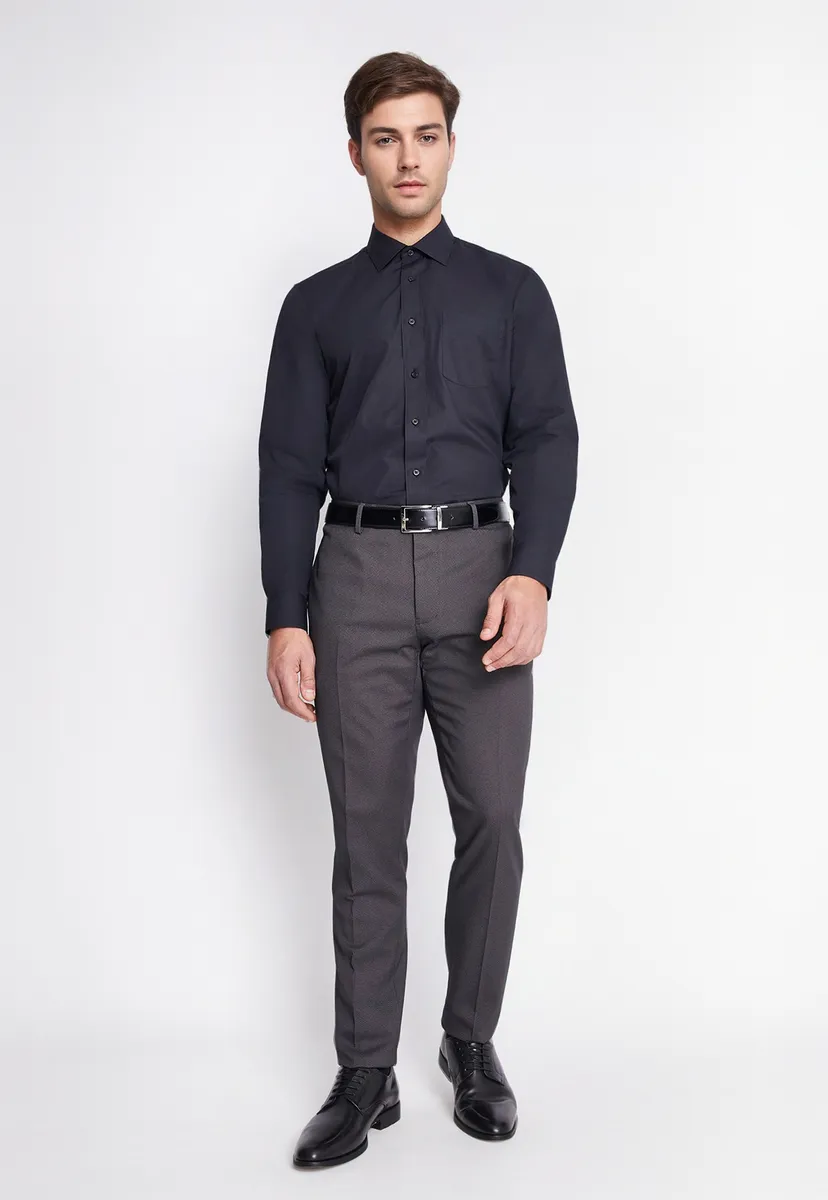 CAMISA FORMAL HOMBRE REGULAR POPLIN NEGRO - 4