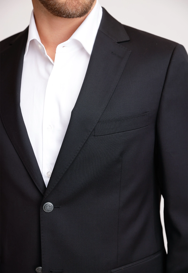 CHAQUETA FORMAL HOMBRE LANA S100'S LISO SLIM MIX&COLOR NEGRO - 3