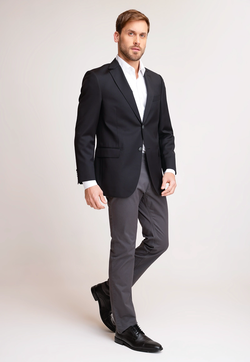 CHAQUETA FORMAL HOMBRE LANA S100'S LISO SLIM MIX&COLOR NEGRO - 4
