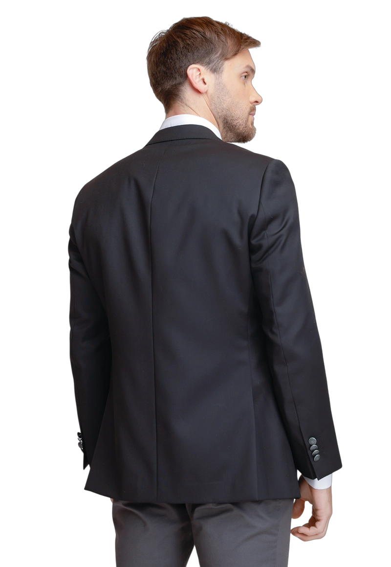 CHAQUETA FORMAL HOMBRE LANA S100'S LISO SLIM MIX&COLOR NEGRO - 6