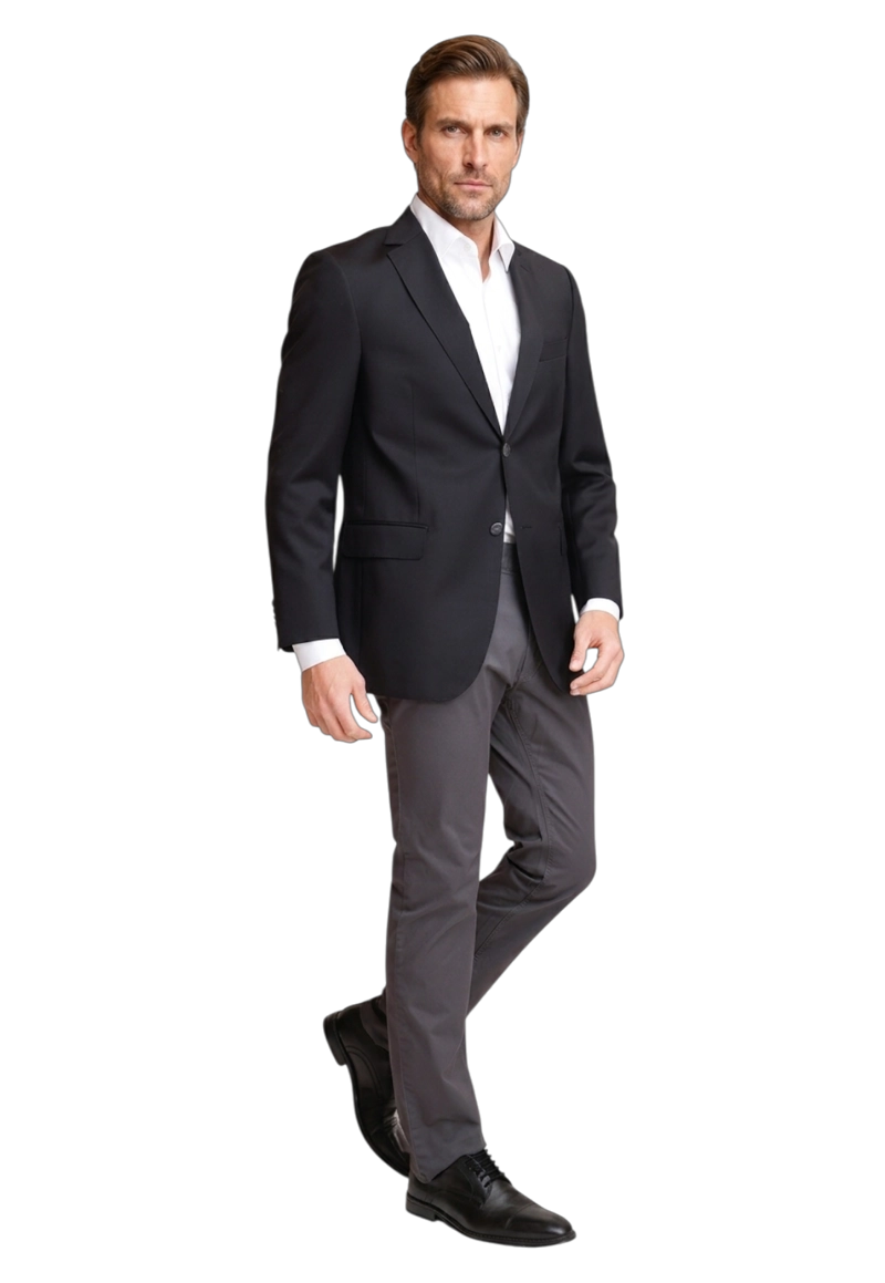 CHAQUETA FORMAL HOMBRE LANA S100'S LISO SLIM MIX&COLOR NEGRO - 8