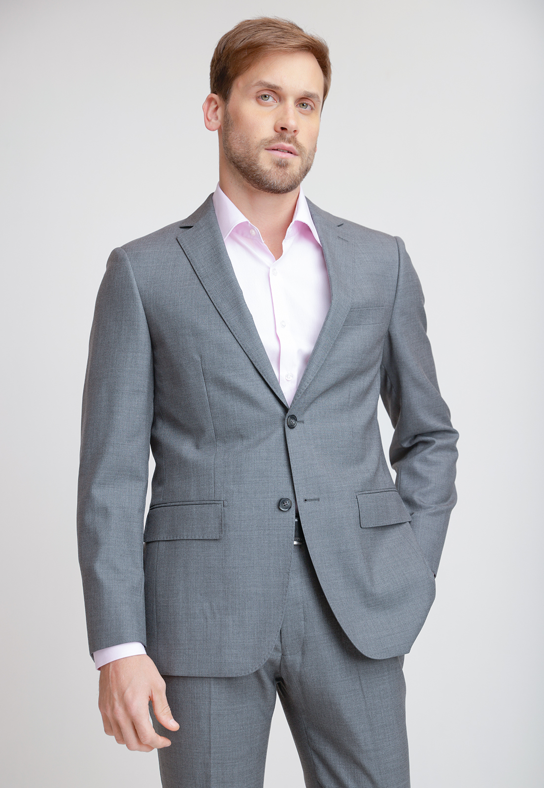 CHAQUETA FORMAL HOMBRE LANA S100'S LISO SLIM PERFECT SUIT GRIS - 1