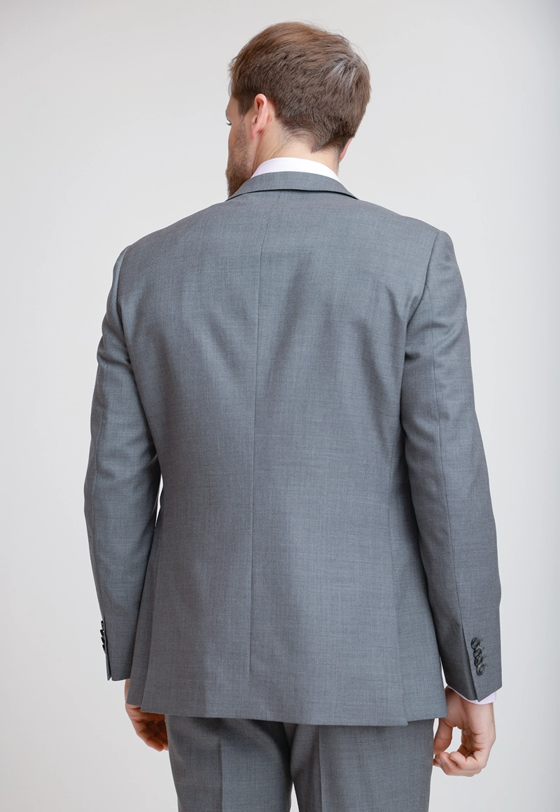 CHAQUETA FORMAL HOMBRE LANA S100'S LISO SLIM PERFECT SUIT GRIS - 2