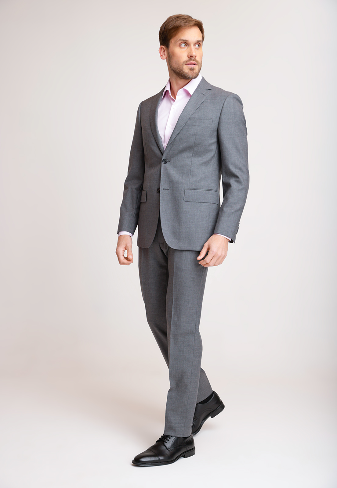 CHAQUETA FORMAL HOMBRE LANA S100'S LISO SLIM PERFECT SUIT GRIS - 4