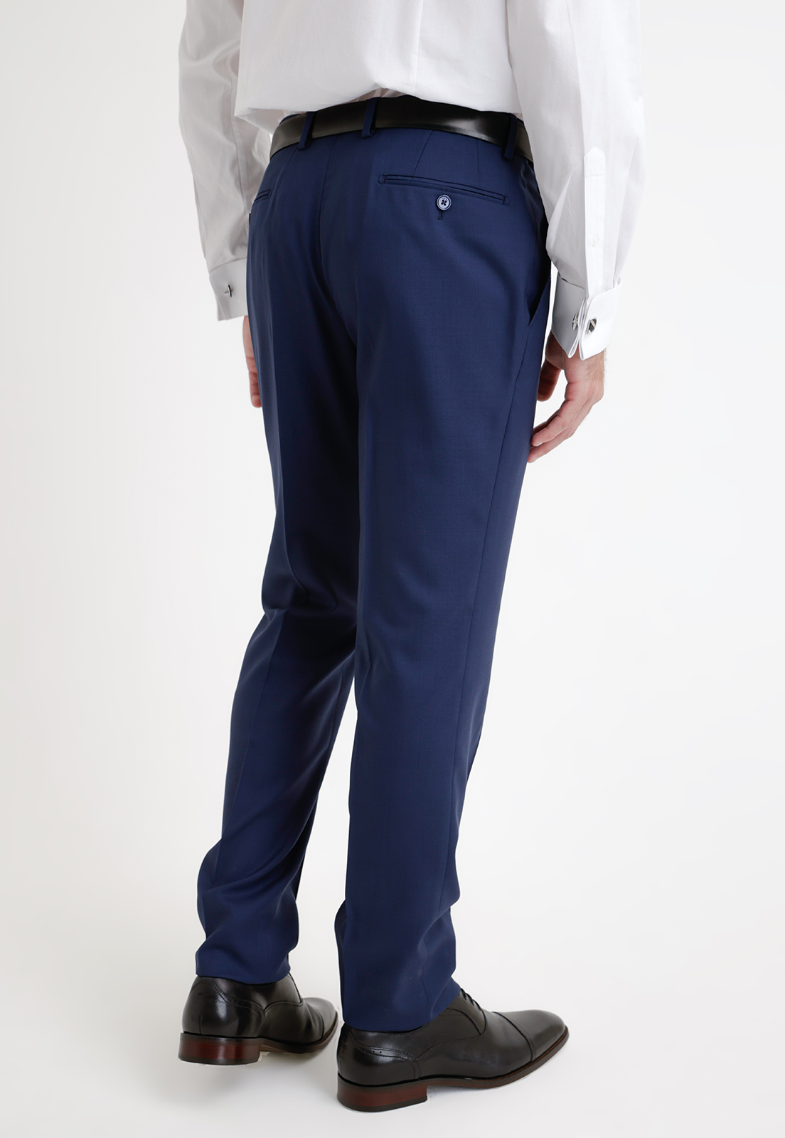 PANTALON FORMAL HOMBRE LANA S100'S LISO SLIM PERFECT SUIT AZULINO - 2
