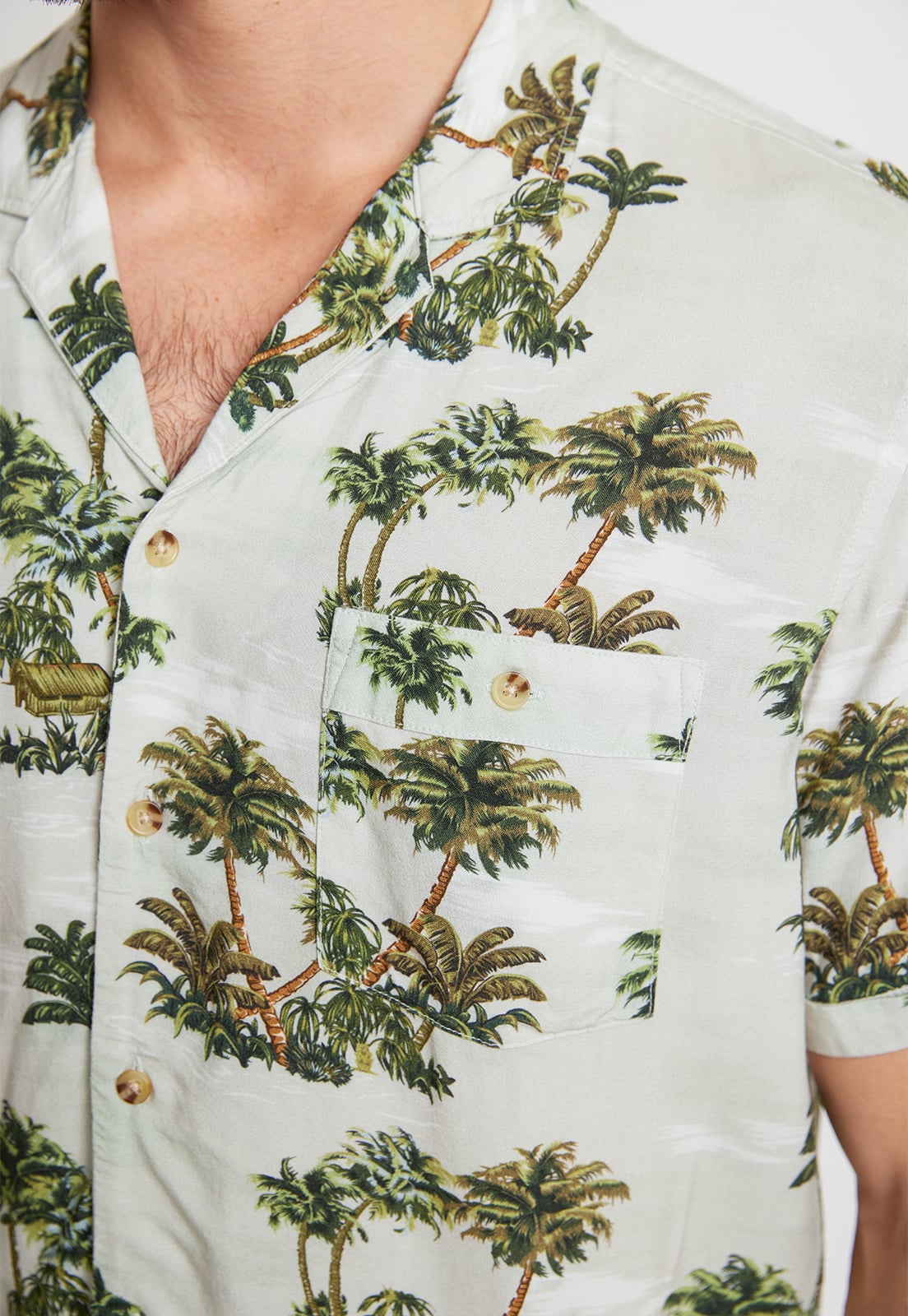 CAMISA HOMBRE VISCOSA ESTAMPADA RELAJADO BALTAZAR VERDE AGUA - 3