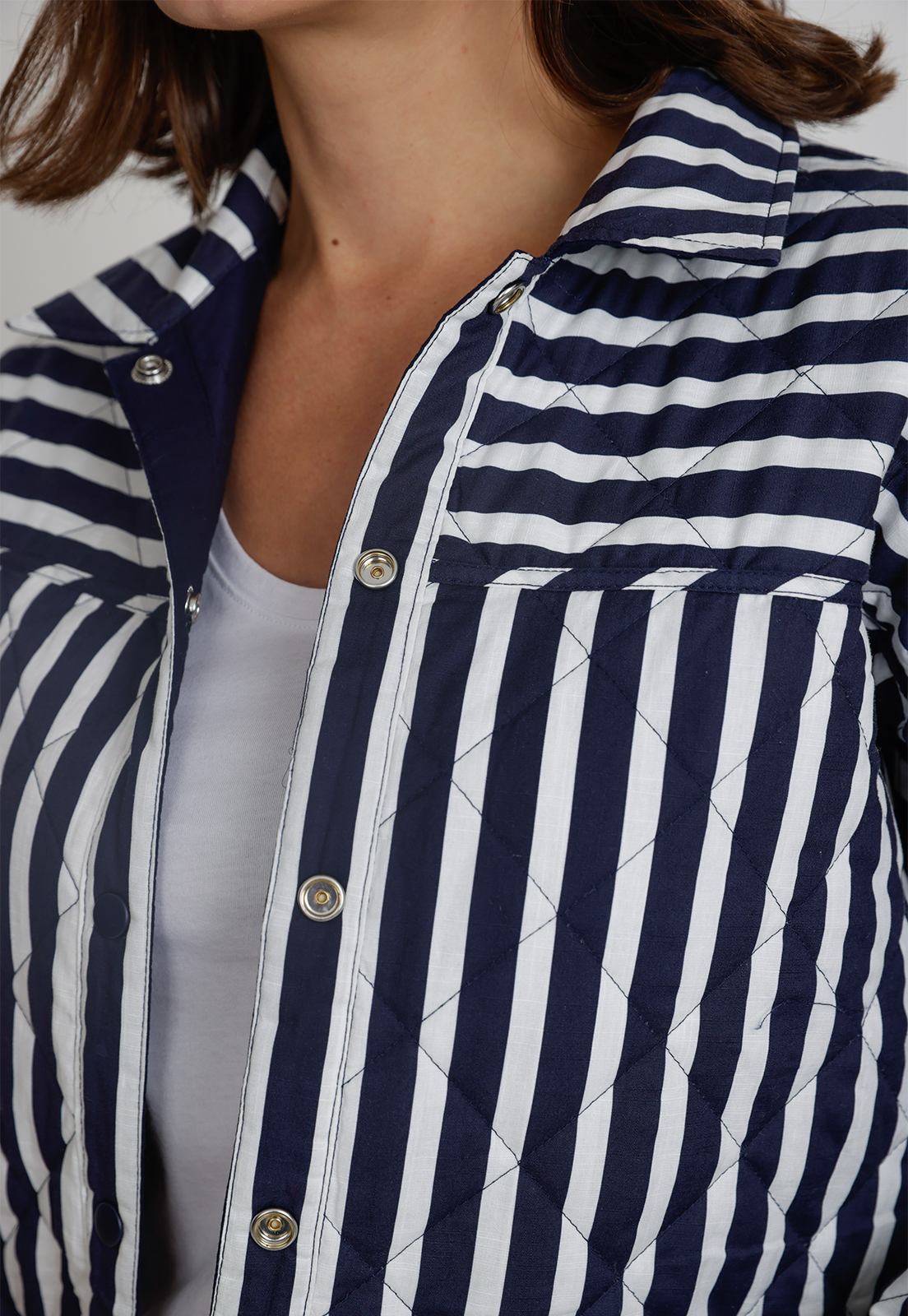 CHAQUETA REVERSIBLE DE MUJER LINES INDIGO - 6
