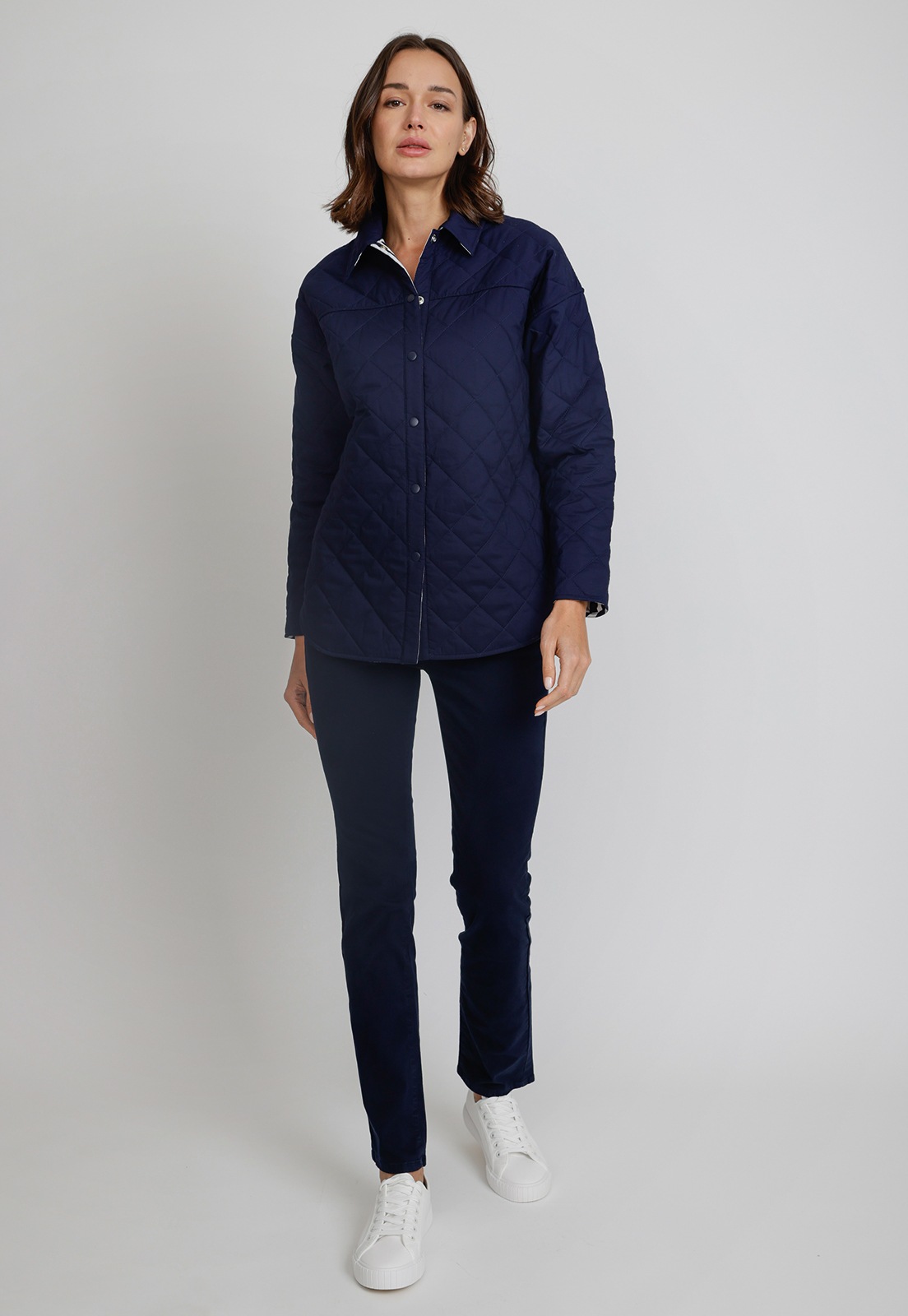 CHAQUETA REVERSIBLE DE MUJER LINES INDIGO - 7