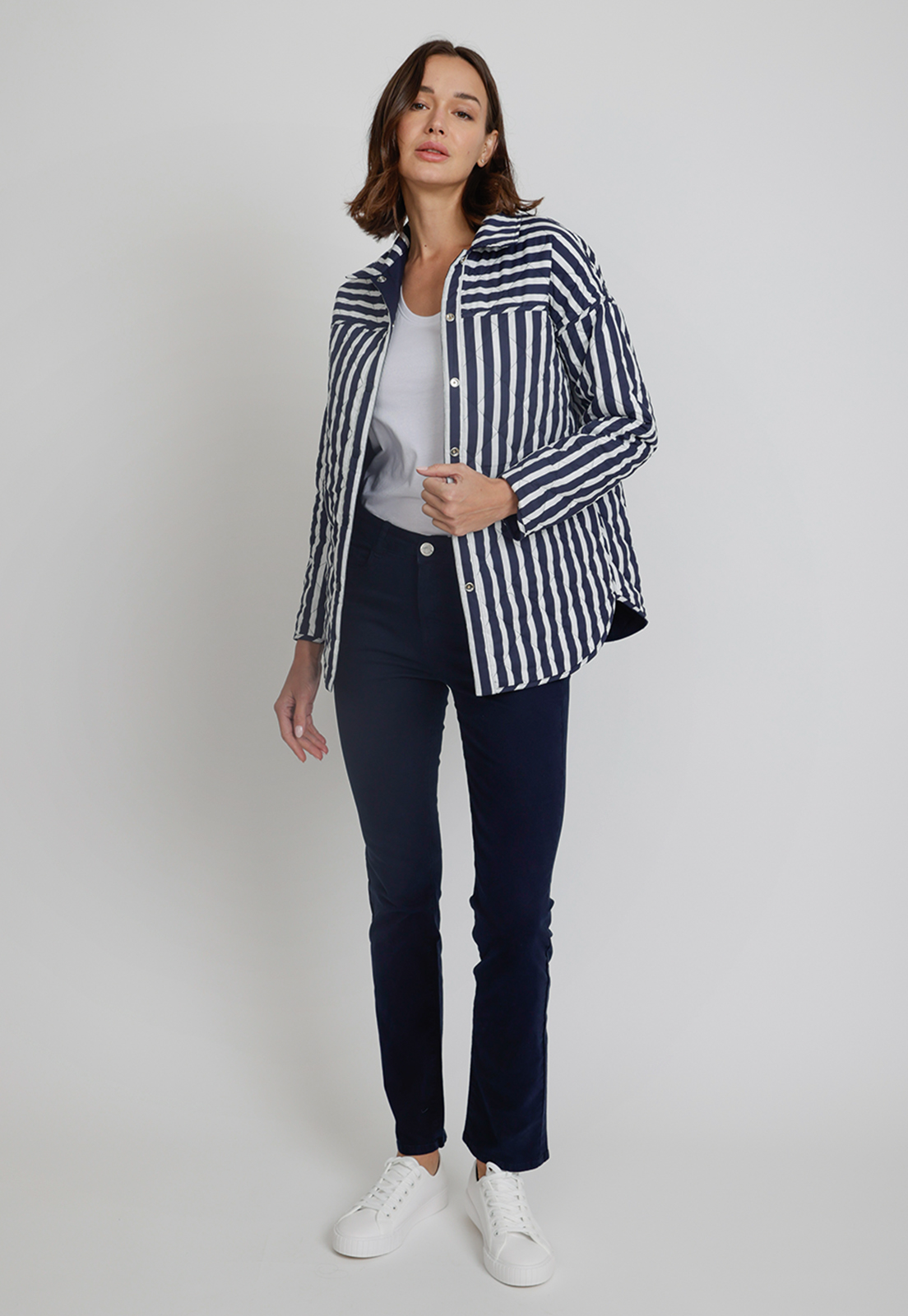 CHAQUETA REVERSIBLE DE MUJER LINES INDIGO - 8
