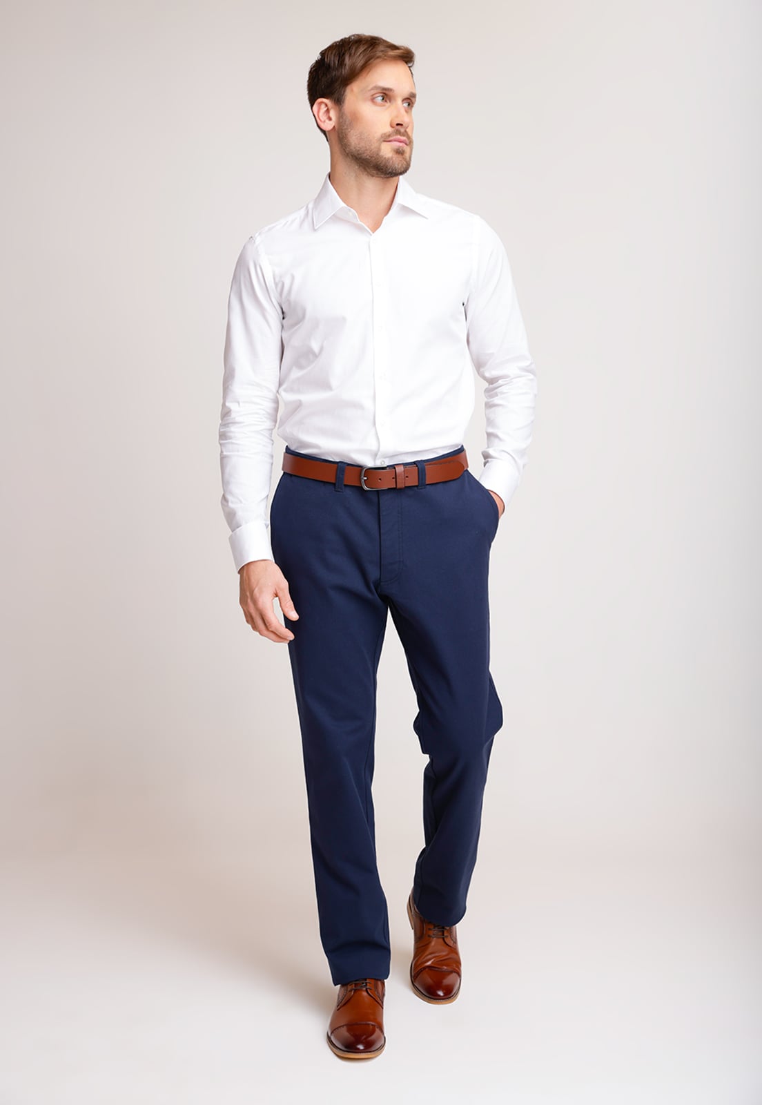 PANTALON HOMBRE SLIM FIT VILAS ALGODON AZUL MARINO - 4