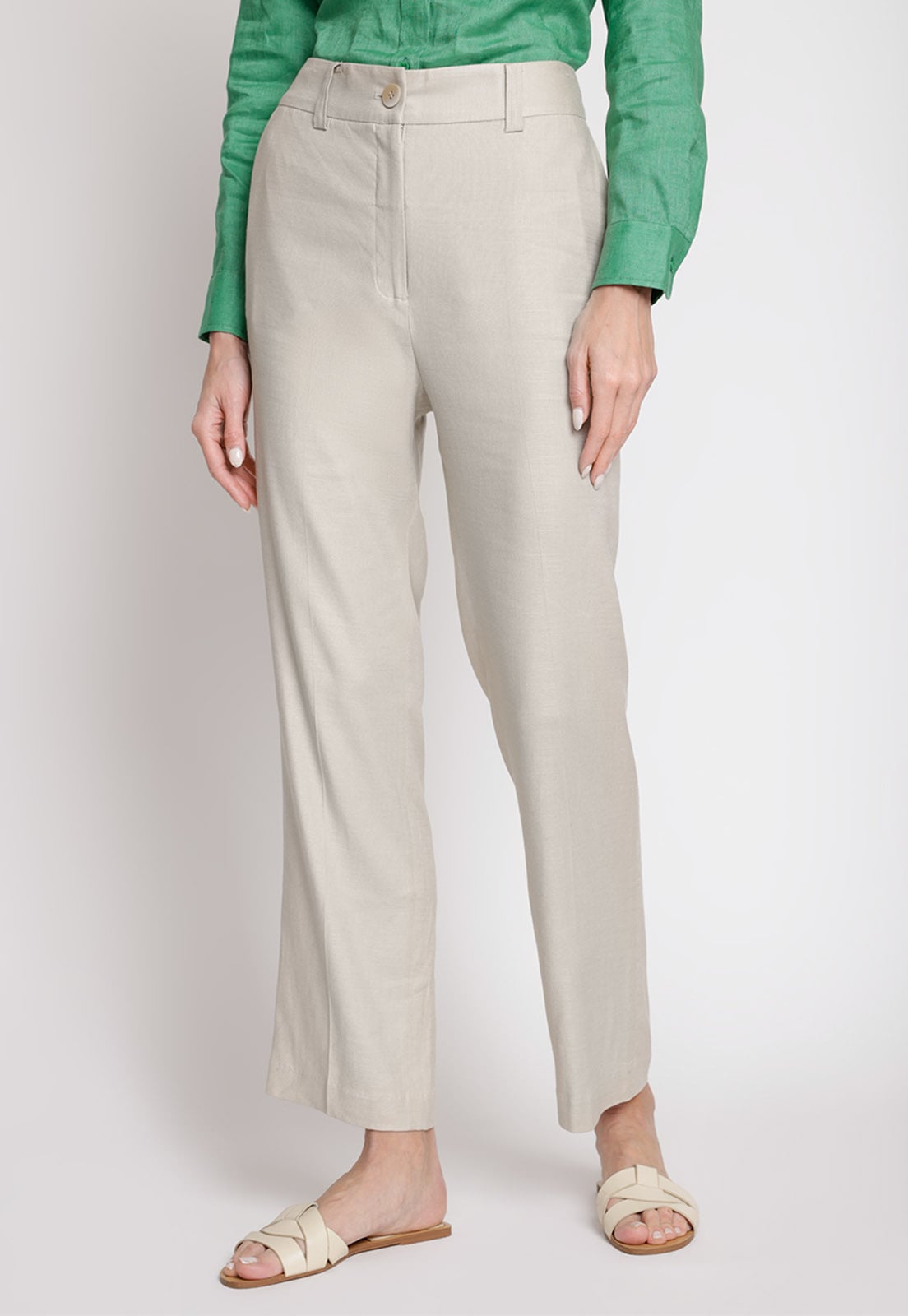 PANTALON DE MUJER MODELO SAVANAH COLOR ARENA - 1
