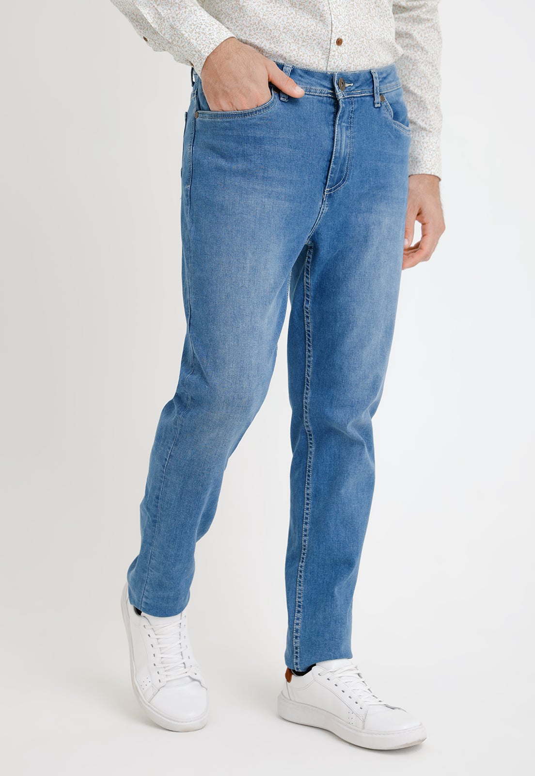 JEANS HOMBRE SLIM FIT NAMOR ALGODON CELESTE - 1
