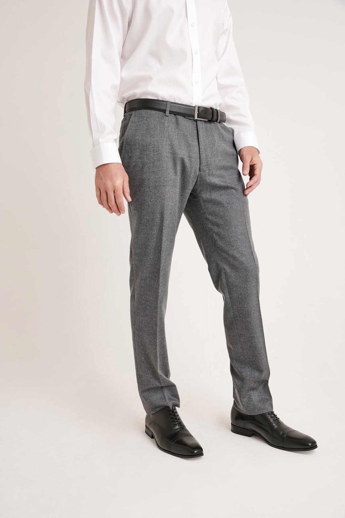PANTALON FORMAL HOMBRE FRANELA GRIS - 1