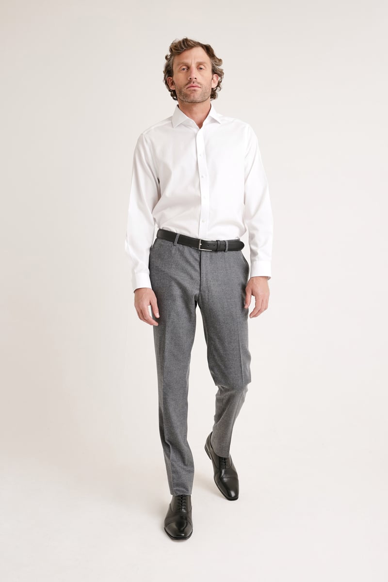 PANTALON FORMAL HOMBRE FRANELA GRIS - 4