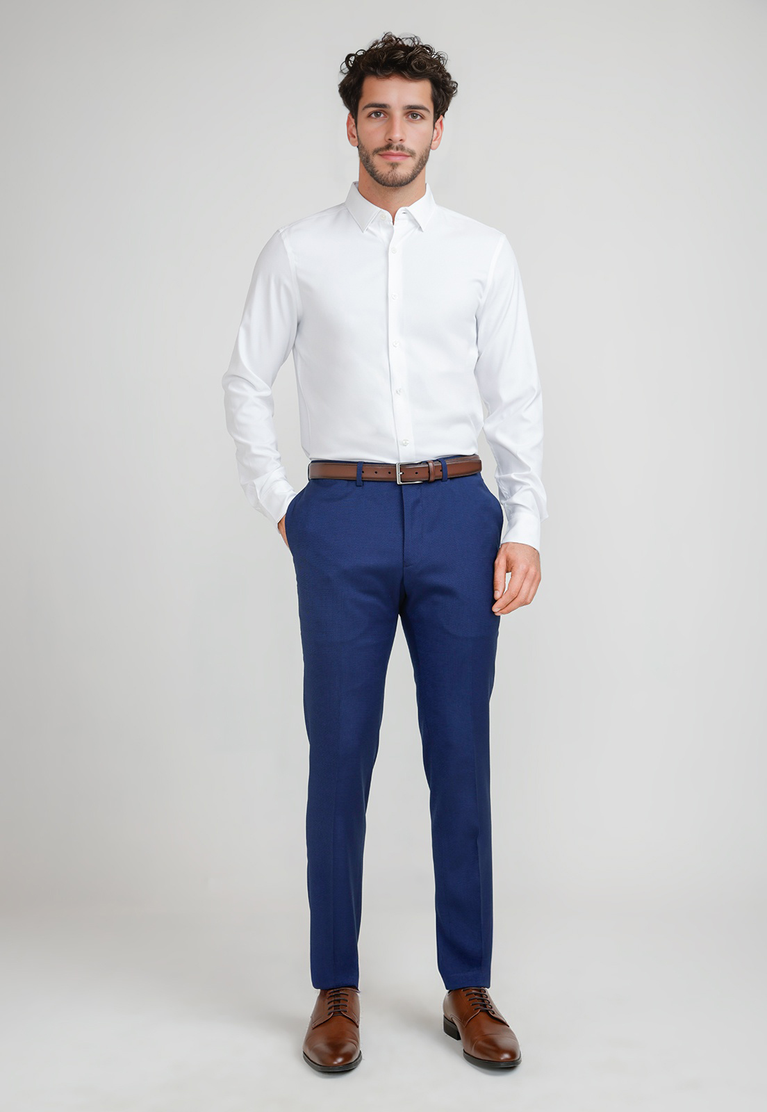 PANTALON FORMAL HOMBRE SUIT SEPARATE AZUL MEDIO THE WASHABLE VS - 4