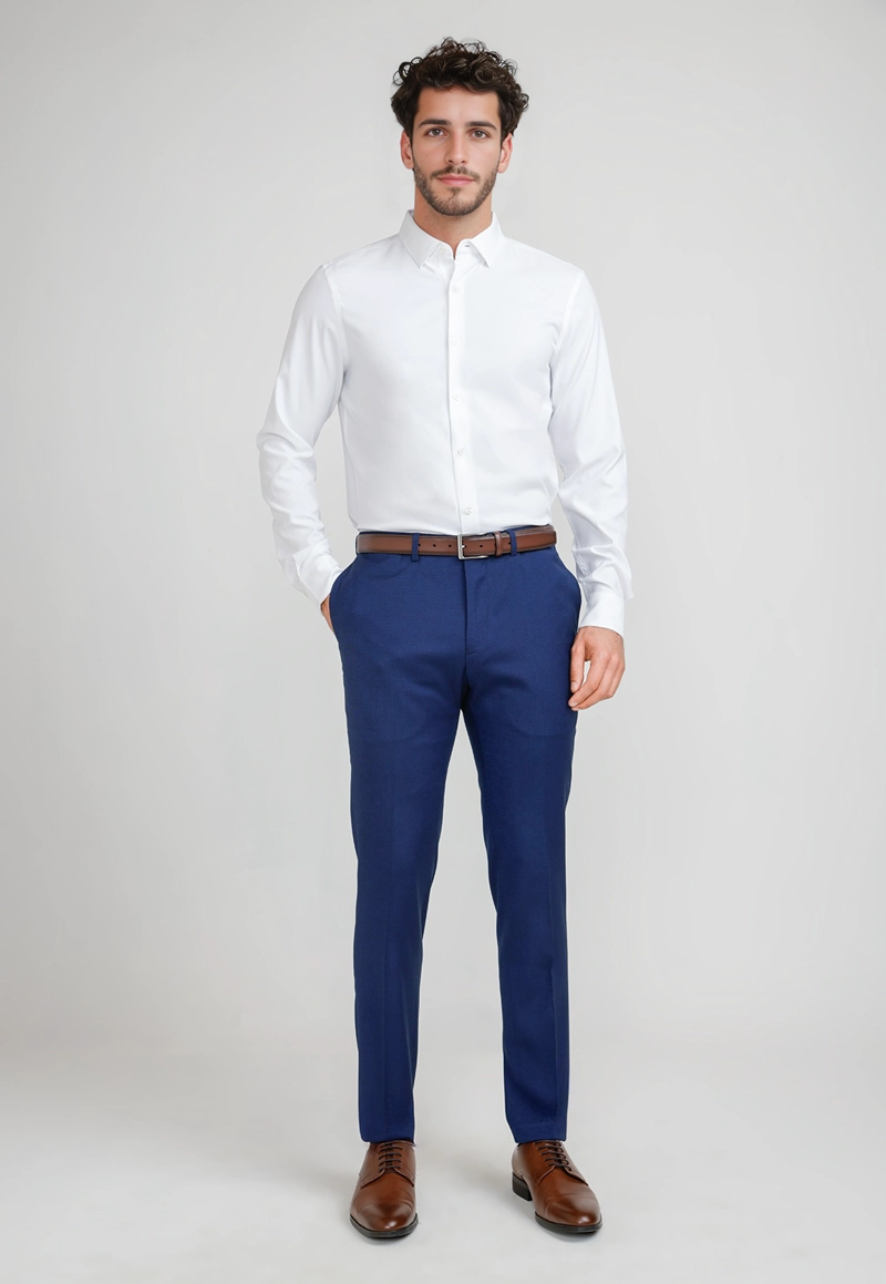 PANTALON FORMAL HOMBRE SUIT SEPARATE AZUL MEDIO THE WASHABLE VS - 4