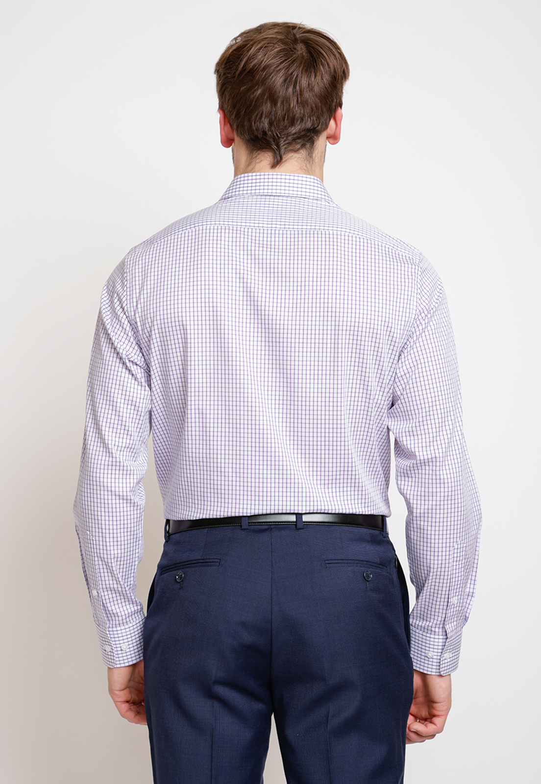 CAMISA FORMAL HOMBRE ALGODON CUADROS REGULAR CLASSIC LILA - 2
