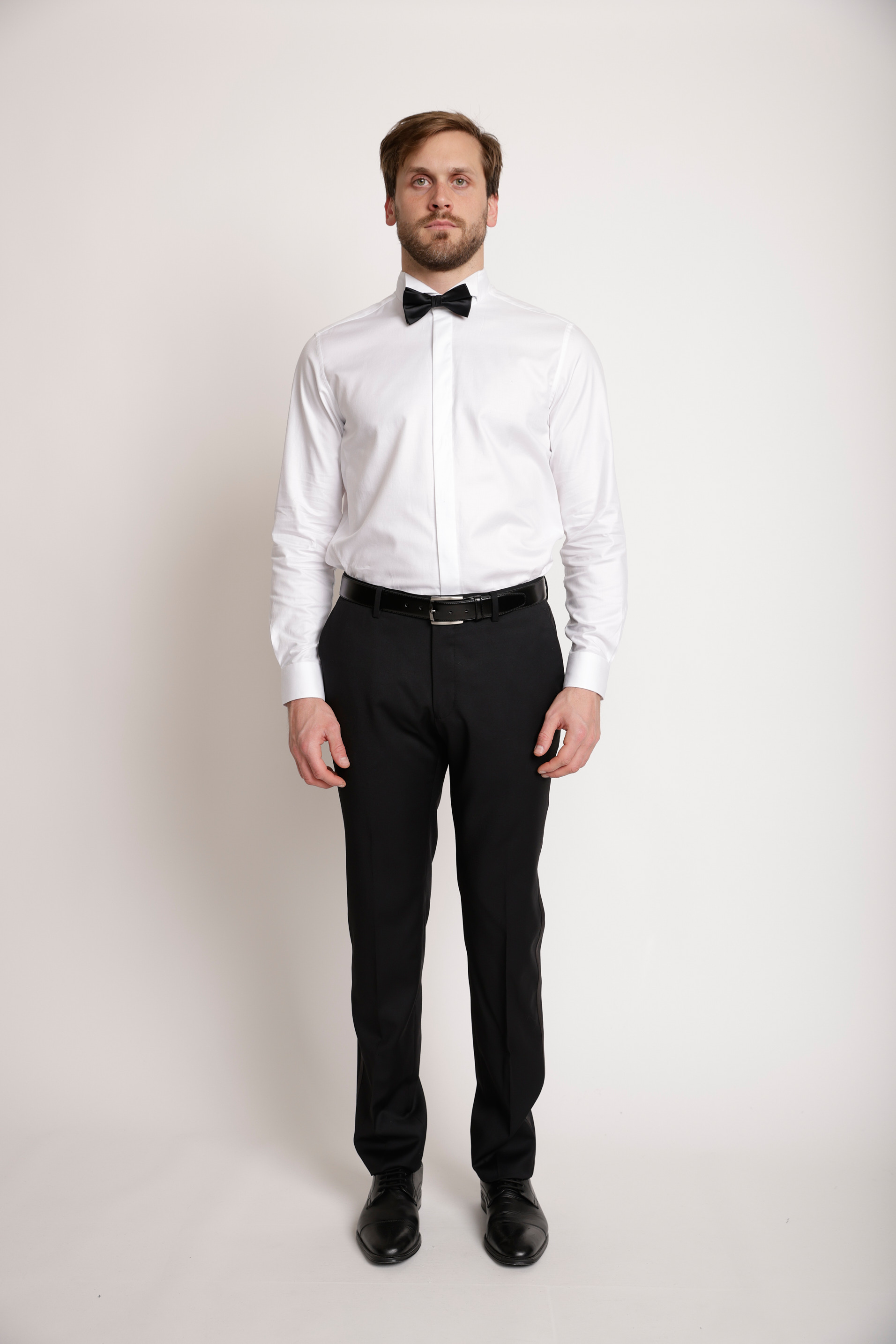 PANTALON FORMAL HOMBRE LANA S100'S LISO SLIM SMOKING NEGRO - 4