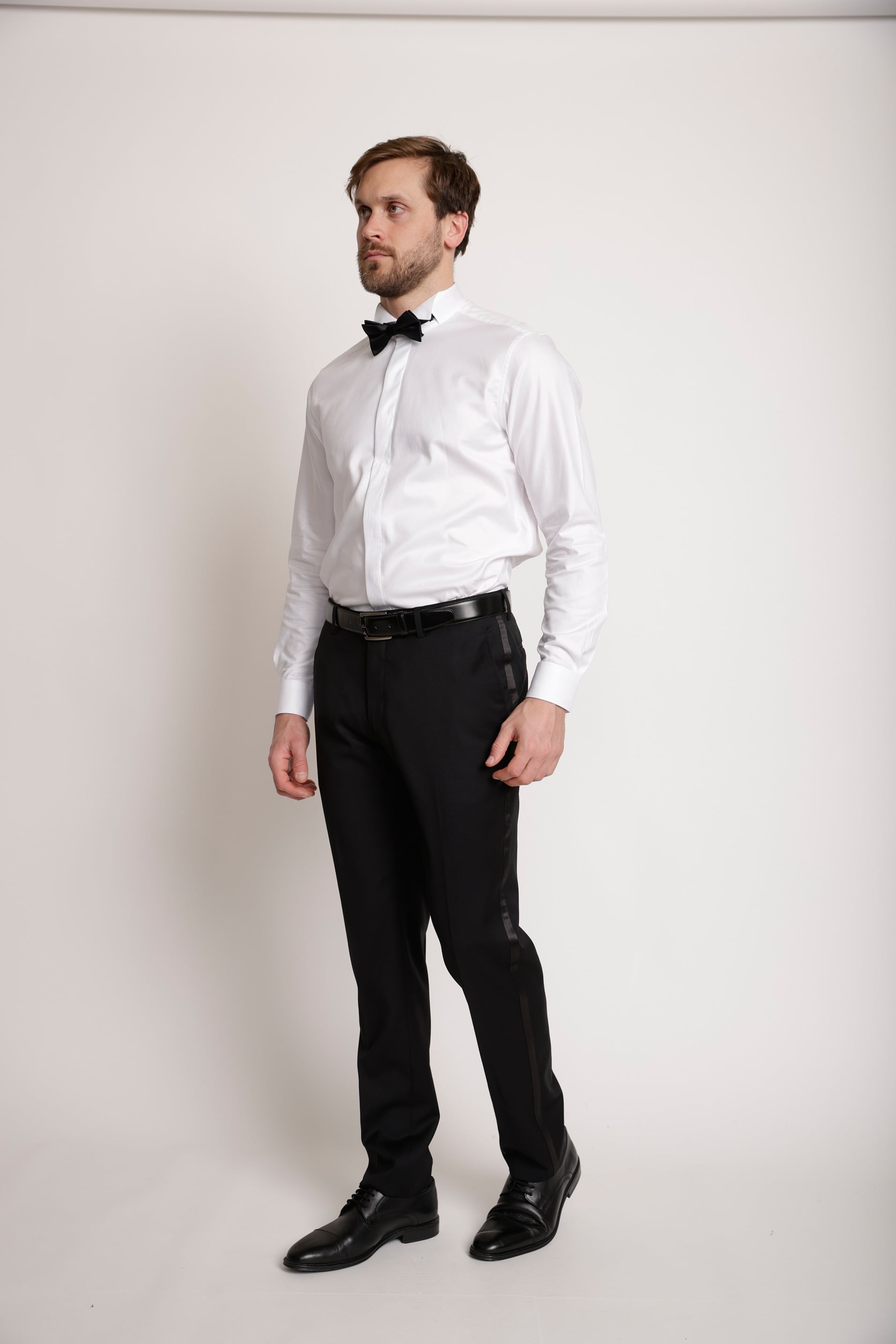 PANTALON FORMAL HOMBRE LANA S100'S LISO SLIM SMOKING NEGRO - 5