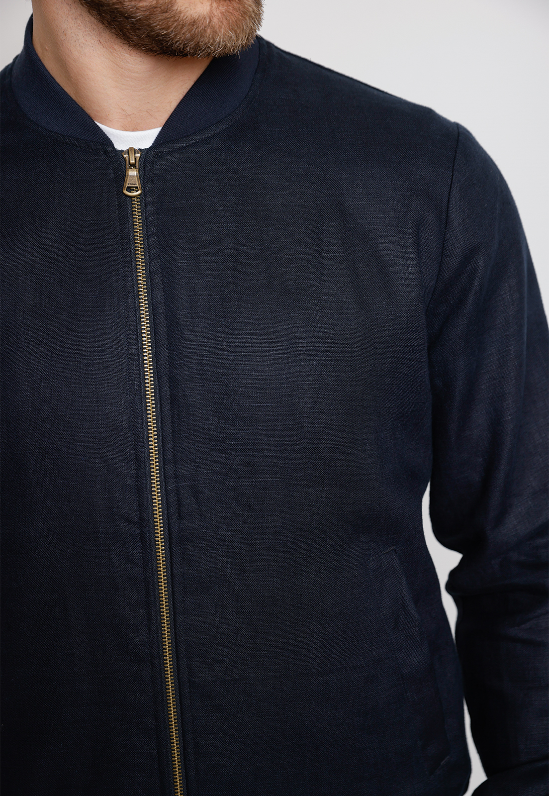 CHAQUETA HOMBRE LINO LISO SLIM TANAKA AZUL MARINO - 3