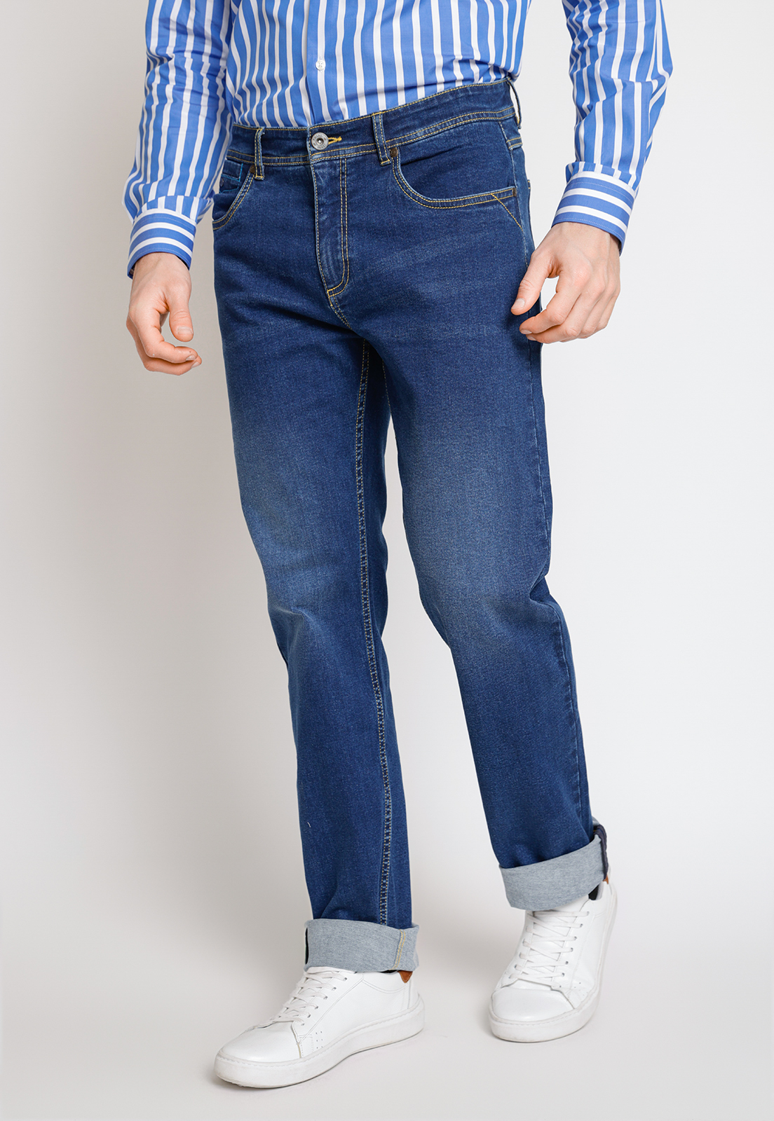 JEANS HOMBRE ALGODON LISO REGULAR NADA AZUL MEDIO - 1