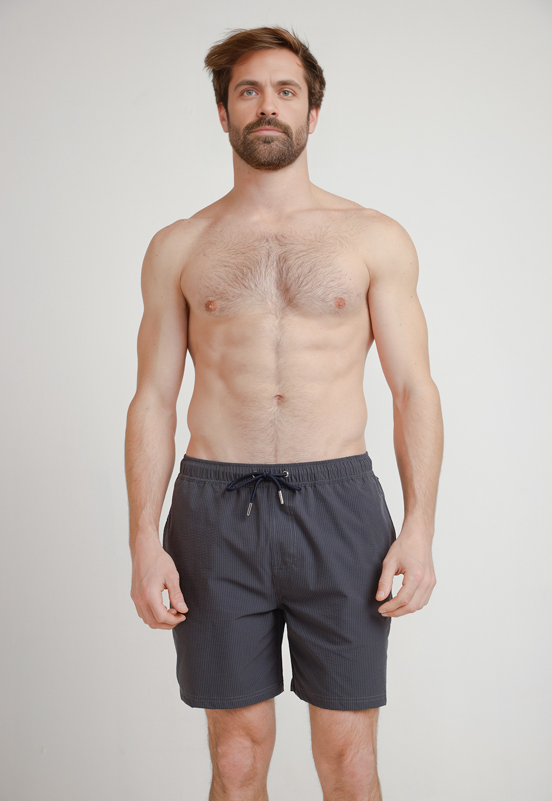 TRAJE DE BAÑO HOMBRE POLIE STER LISO SLIM JUSTINO AZUL MARINO - 1