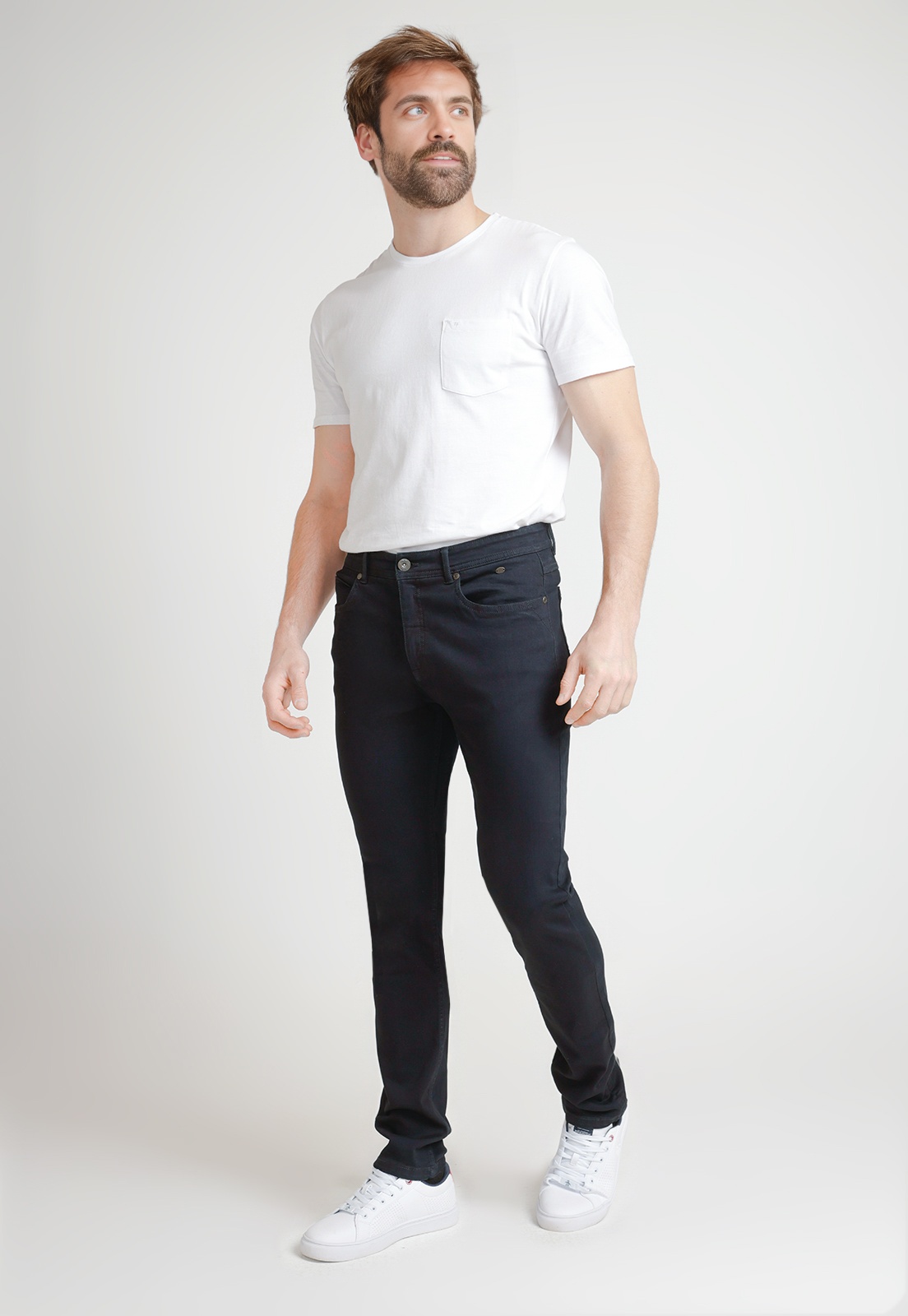 JEANS HOMBRE ALGODON LISO SKINNY NEBULA AZUL MARINO - 4