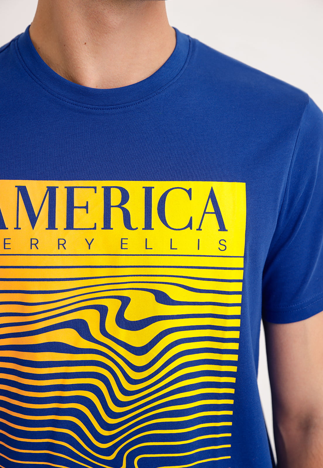 POLERA MANGA CORTA ALGODÓN HOMBRE PERRY ELLIS AZUL ESTAMPADO INO - 3