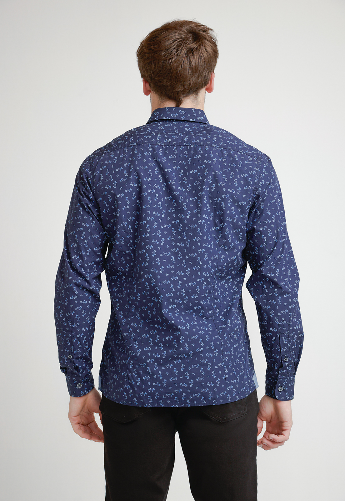 CAMISA ALGODÓN HOMBRE TRIAL AZUL MARINO ESTAMPADA SLIM BAYMAX - 2