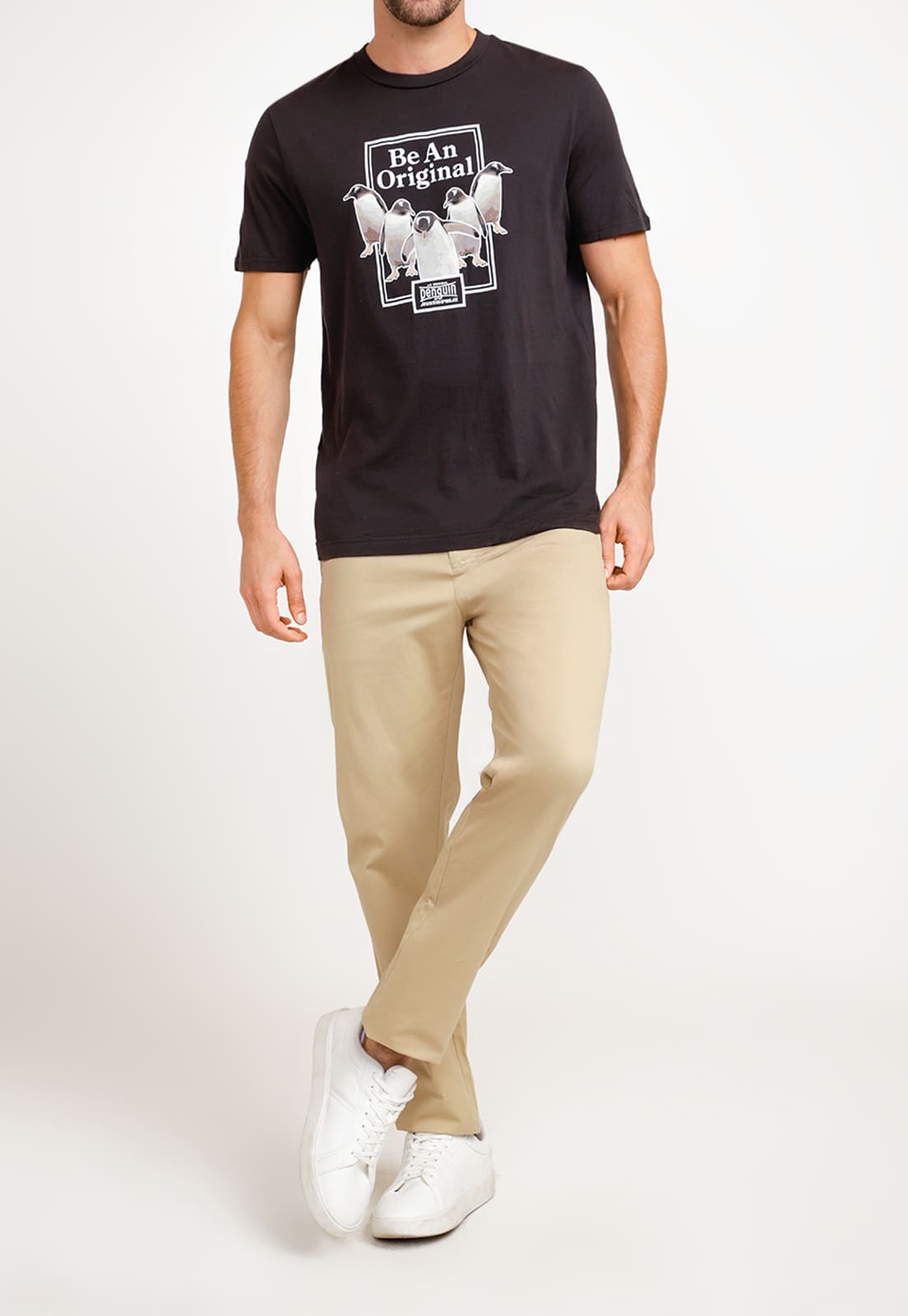 POLERA ALGODÓN HOMBRE ORIGINAL PENGUIN NEGRO ESTAMPADO - 4
