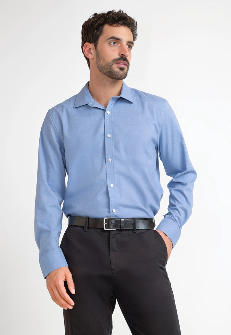 CAMISA HOMBRE ORIGINAL PENGUIN CELESTE FORMAL LISO - 4