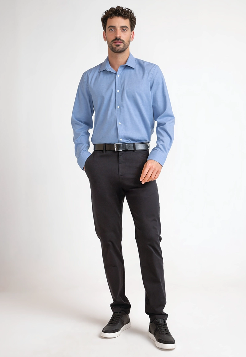 CAMISA HOMBRE ORIGINAL PENGUIN CELESTE FORMAL LISO - 7