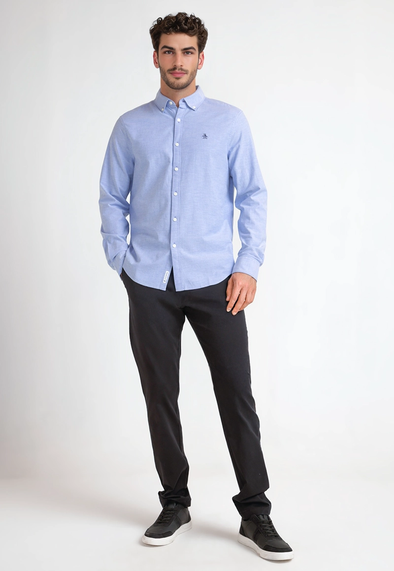 CAMISA ALGODÓN HOMBRE ORIGINAL PENGUIN CELESTE - 4