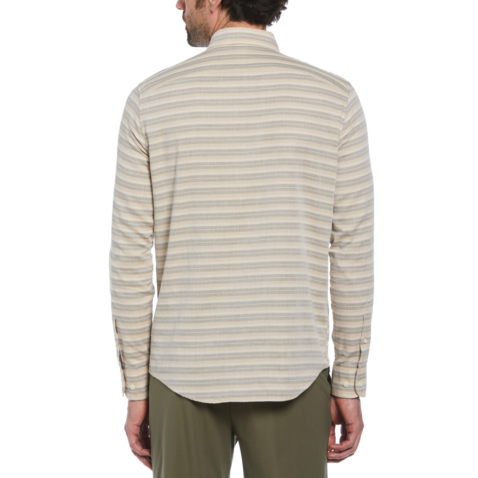 CAMISA ALGODÓN HOMBRE ORIGINAL PENGUIN CAQUI RAYAS - 2