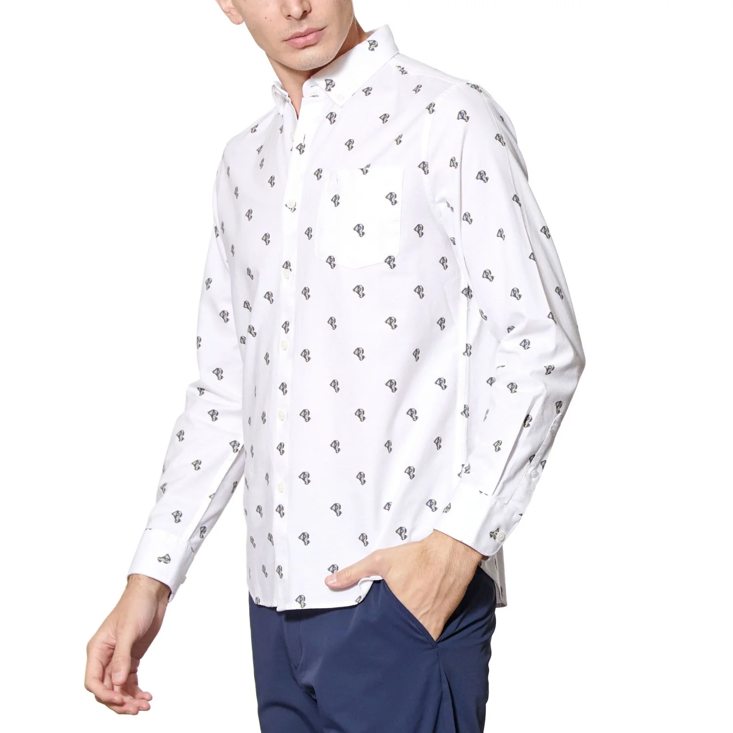 CAMISA ALGODÓN HOMBRE ORIGINAL PENGUIN BLANCO ESTAMPADO - 3