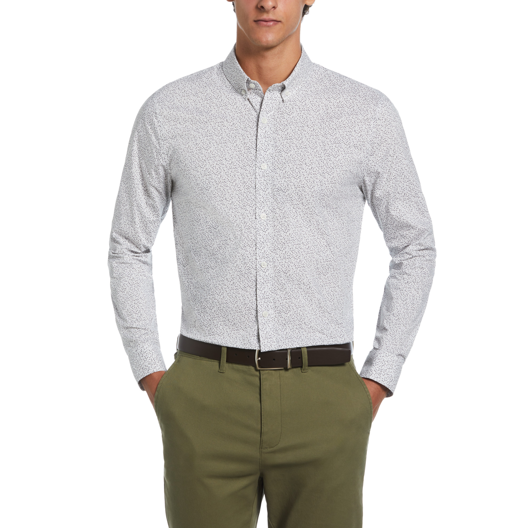 CAMISA ALGODÓN HOMBRE ORIGINAL PENGUIN GRIS FORMAL ESTAMPADO - 1