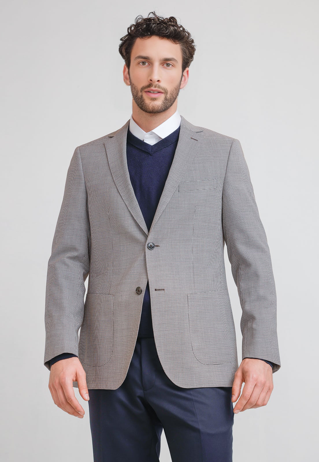 CHAQUETA HOMBRE FORMAL LANA S100'S TRAVEL CAFE - 1