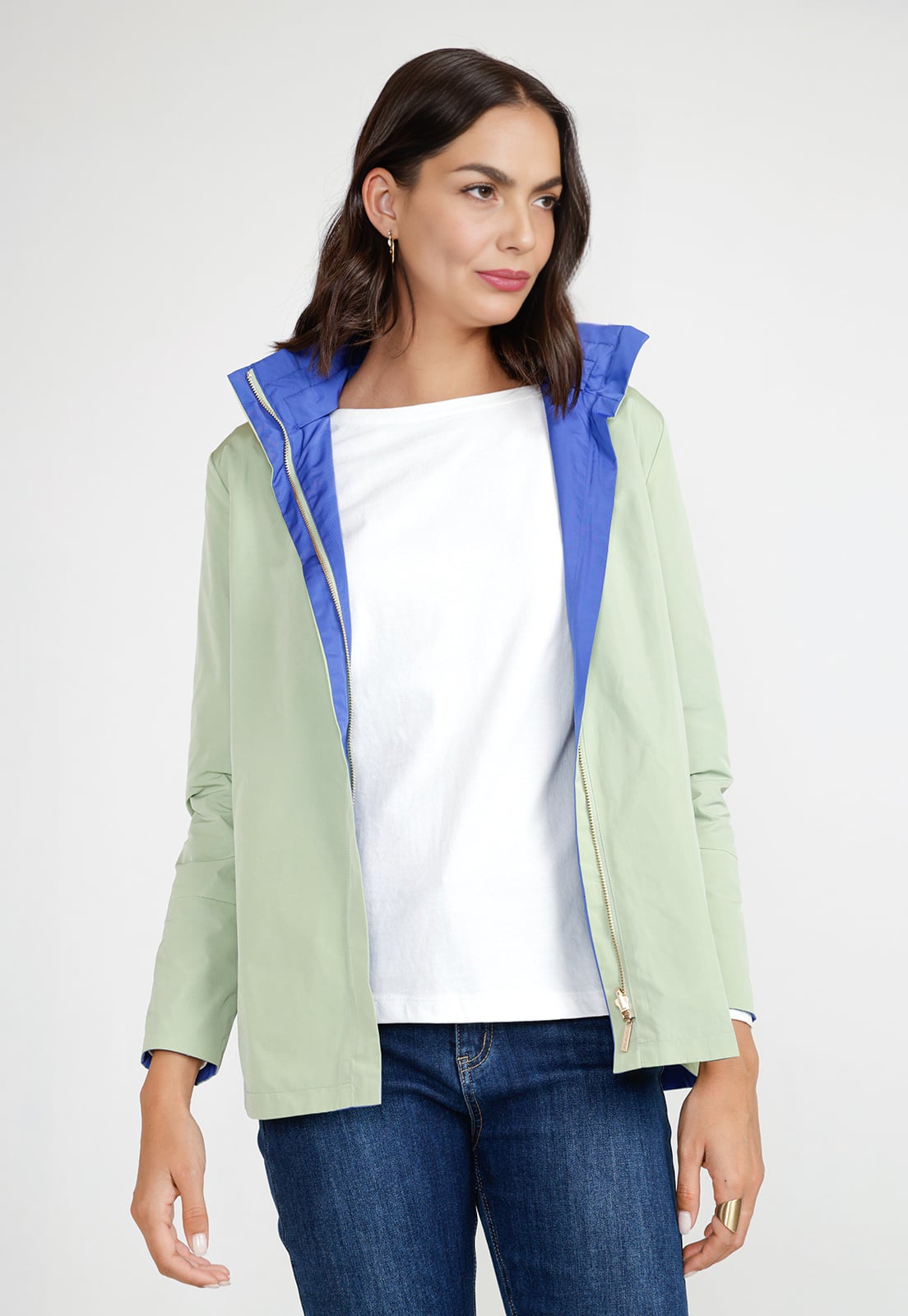 CHAQUETA MUJER REVERSIBLE EVA VERDE/AZULINO - 2