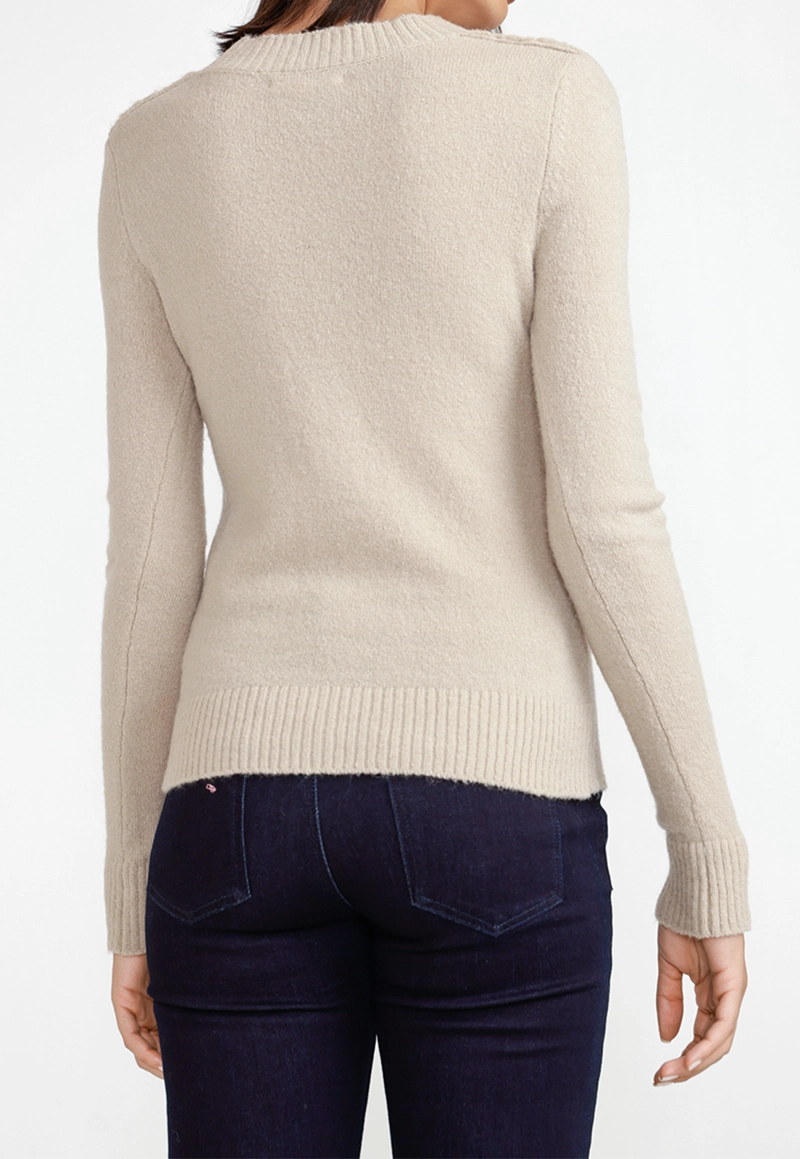SWEATER MUJER ACRILICO BEIGE - 2
