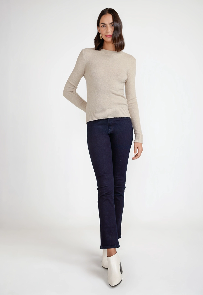 SWEATER MUJER ACRILICO BEIGE - 4