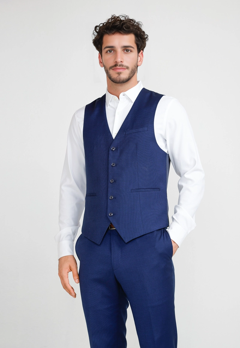 GILET FORMAL HOMBRE AZUL MEDIO THE WASHABLE VEST - 1