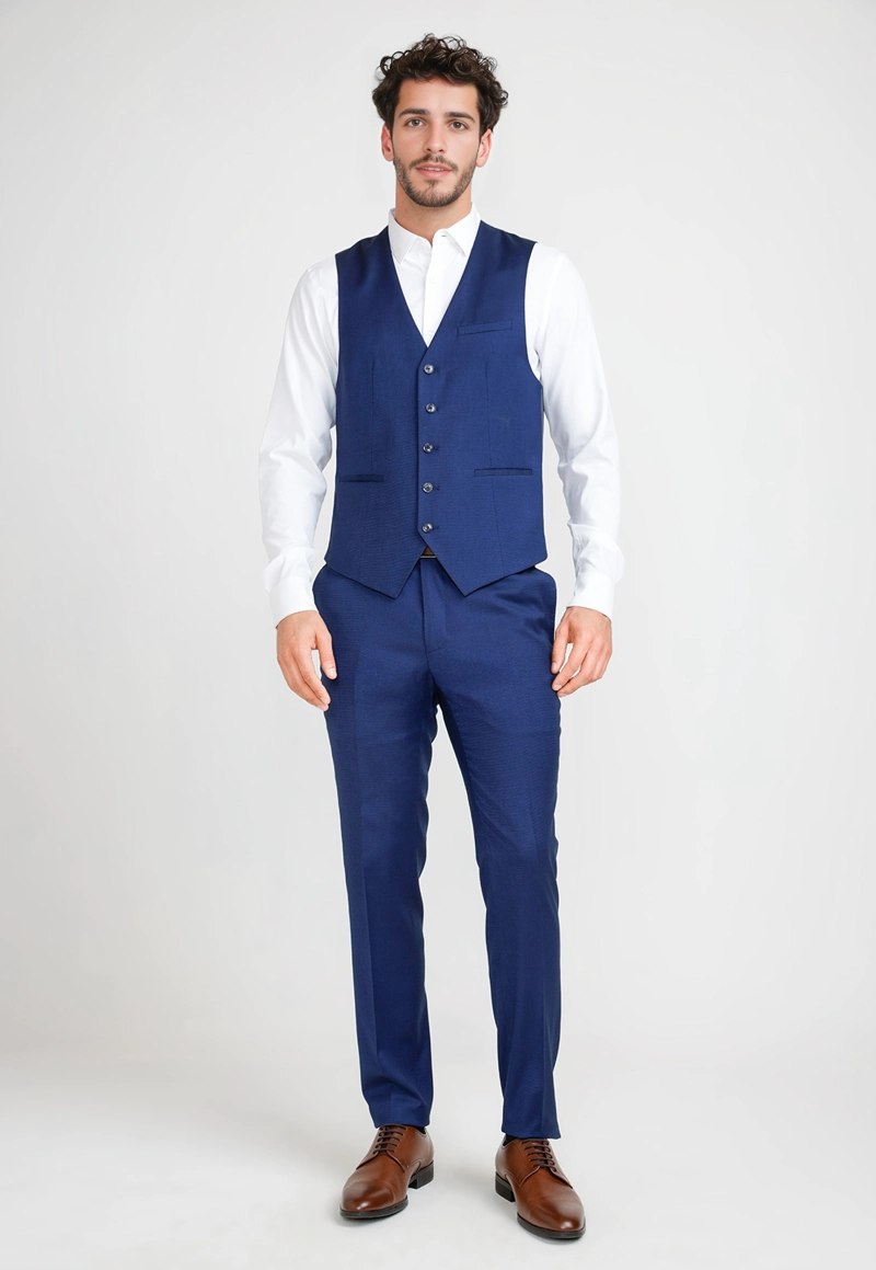 GILET FORMAL HOMBRE AZUL MEDIO THE WASHABLE VEST - 4
