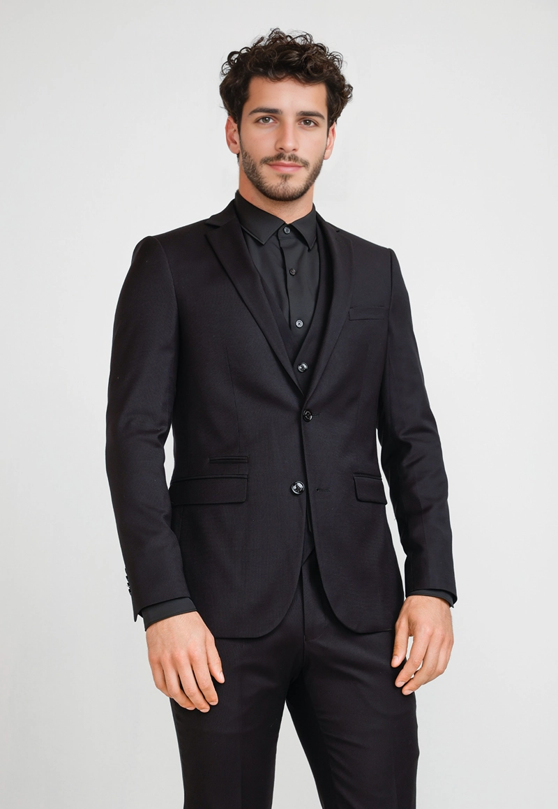 CHAQUETA FORMAL HOMBRE SUIT SEPARATE WASHABLE VERY SLIM NEGRO - 1