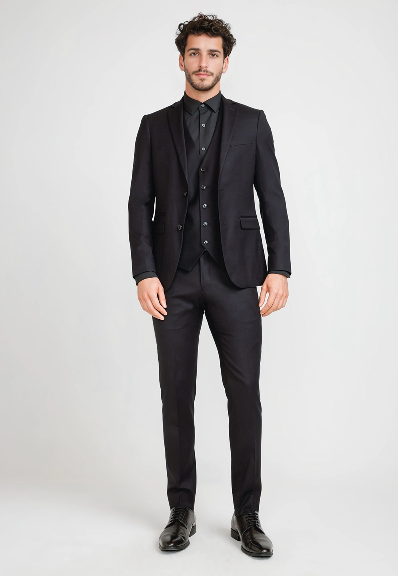 CHAQUETA FORMAL HOMBRE SUIT SEPARATE WASHABLE VERY SLIM NEGRO - 4