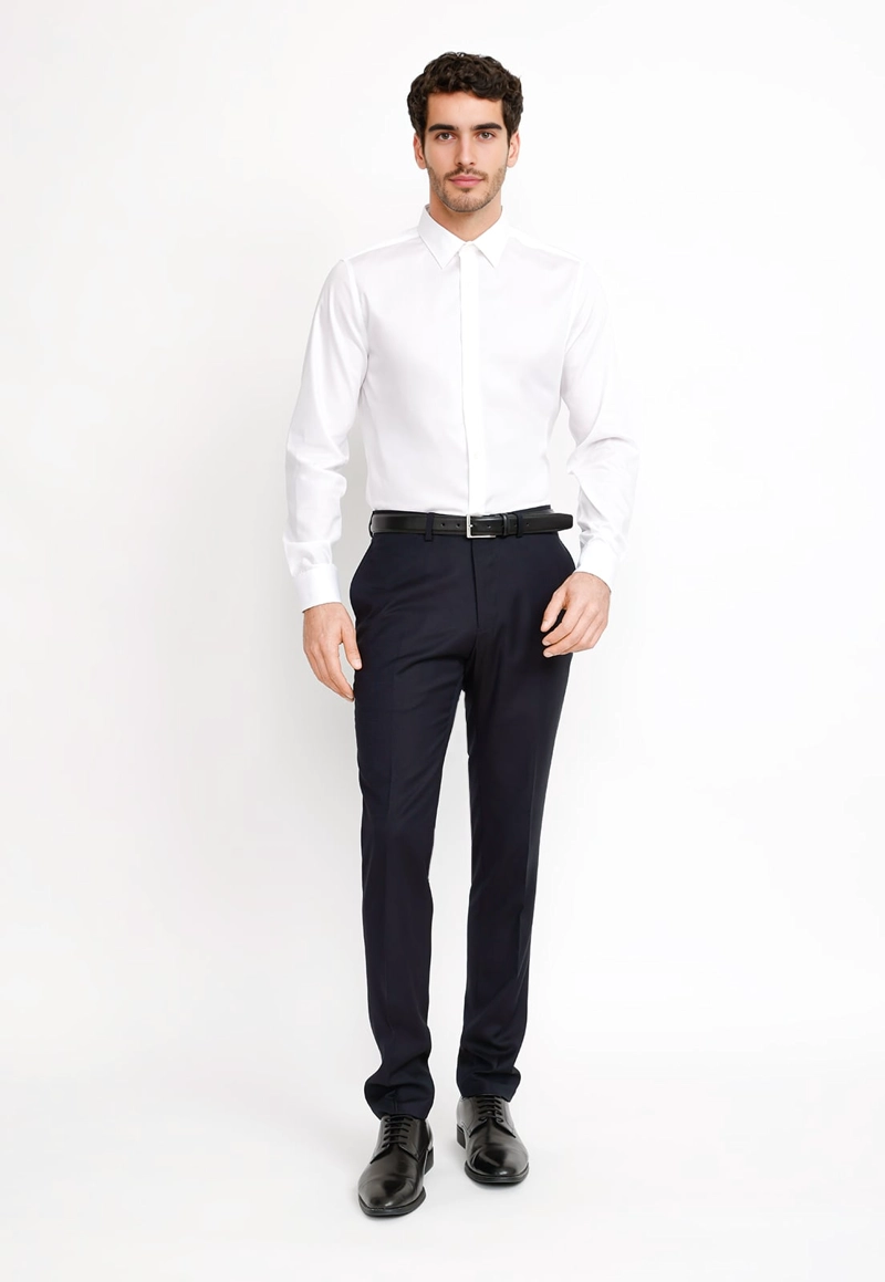 PANTALON FORMAL HOMBRE SUIT SEPARATE WASHABLE VERY SLIM NEGRO - 4