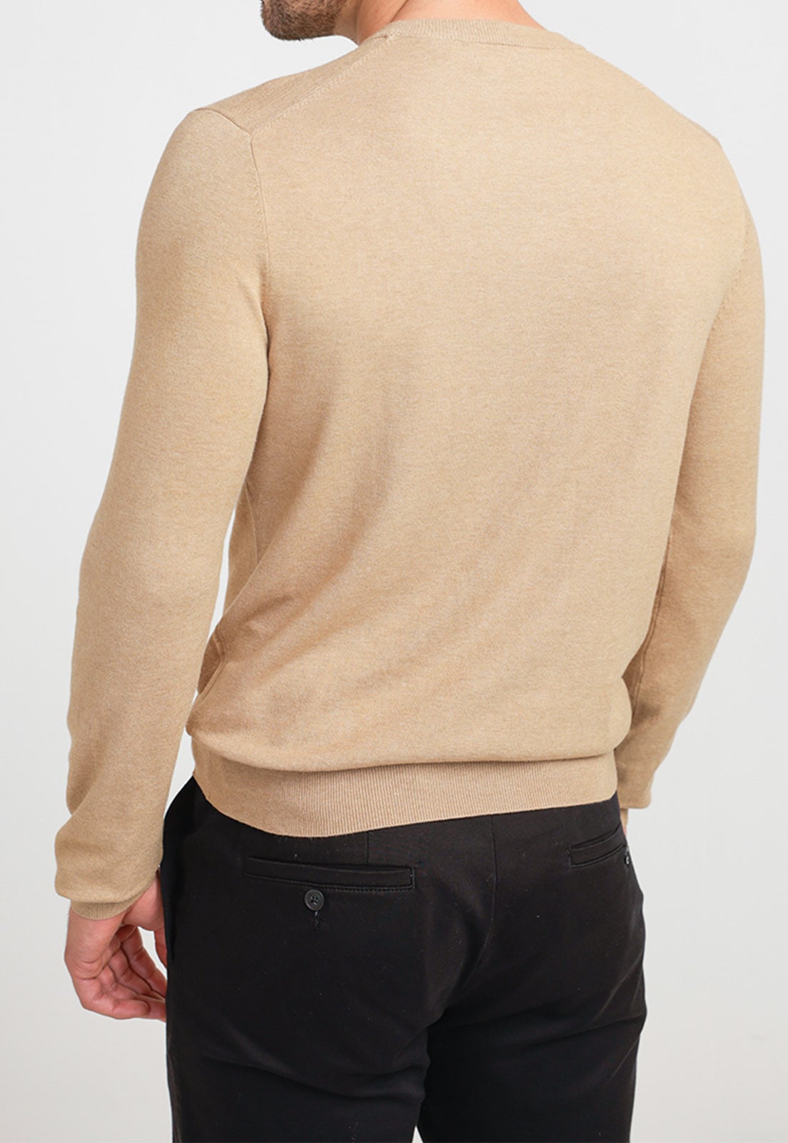 SWEATER HOMBRE CUELLO REDONDO CAMEL - 2