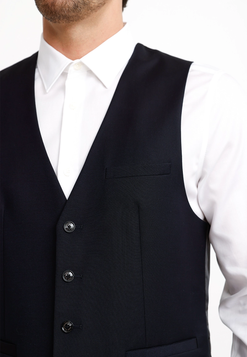 GILET FORMAL HOMBRE SUIT SEPARATE WASHABLE VEST NEGRO - 3